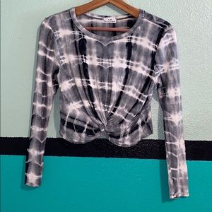 Long sleeve tie-dye tee.
